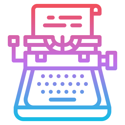 máquina de escrever Iconixar Gradient Ícone