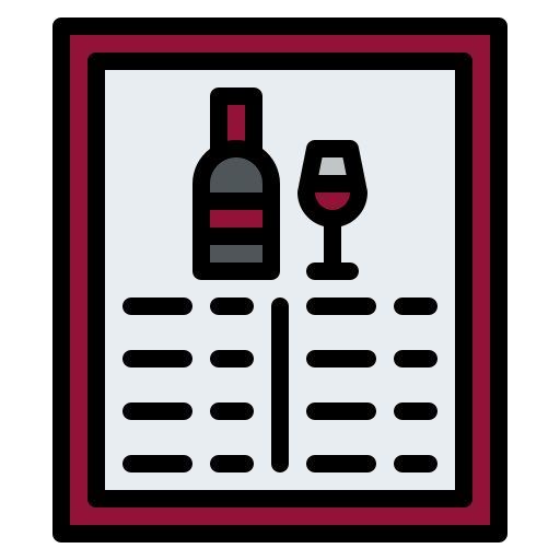 Wine menu Iconixar Lineal Color icon