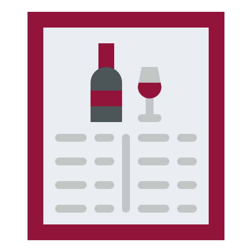 carta de vinos Iconixar Flat icono