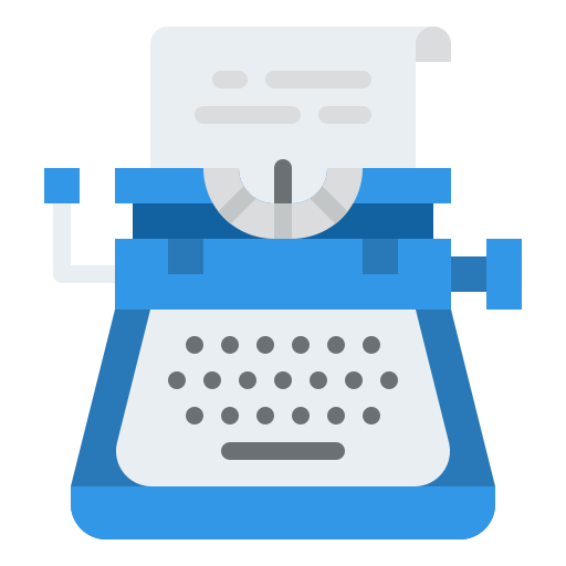 machine à écrire Iconixar Flat Icône