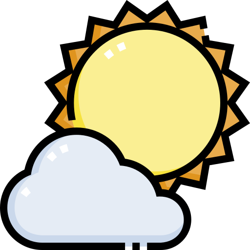 Облака и солнце Detailed Straight Lineal color иконка