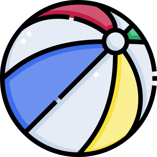 ビーチボール Detailed Straight Lineal color icon