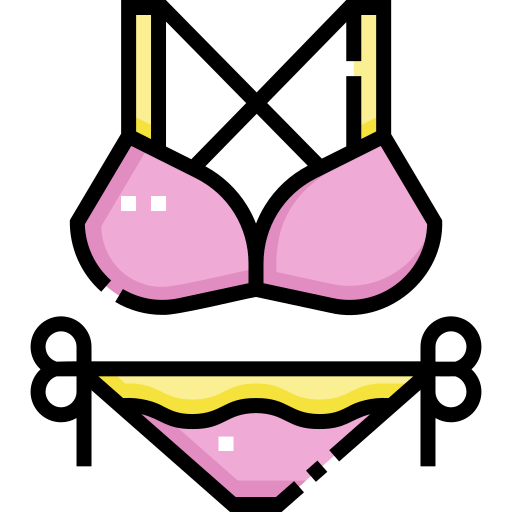 bikini Detailed Straight Lineal color ikona