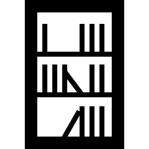 biblioteca con libri  icona