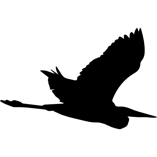 Bird heron flying shape  icon