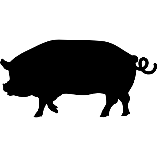 silueta de vista lateral de cerdo  icono