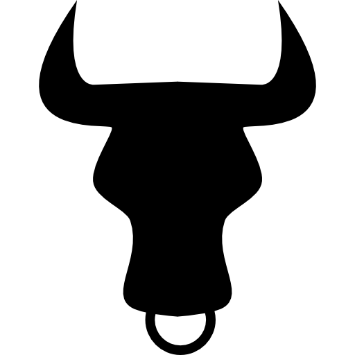 Taurus zodiac symbol of bull head front  icon