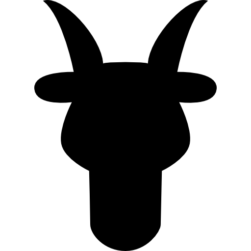 simbolo della forma frontale della testa di toro dell'ariete  icona