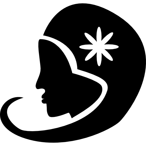 symbol kształtu głowy kobiety panny  ikona