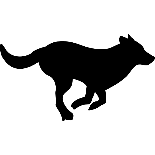 silueta de perro corriendo  icono