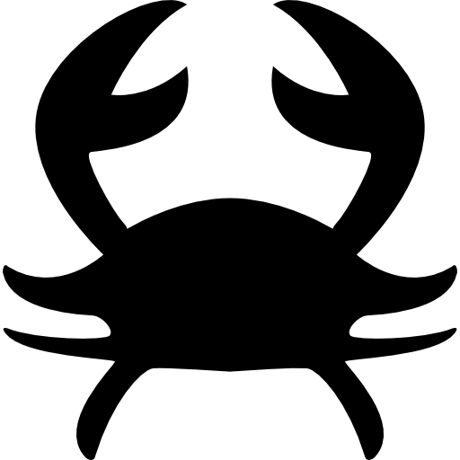 segno zodiacale cancro della sagoma del granchio  icona