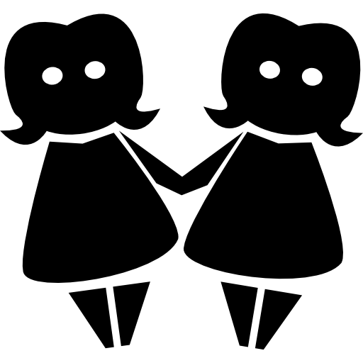 bliźnięta żeńskie bliźniaczki para symbol  ikona
