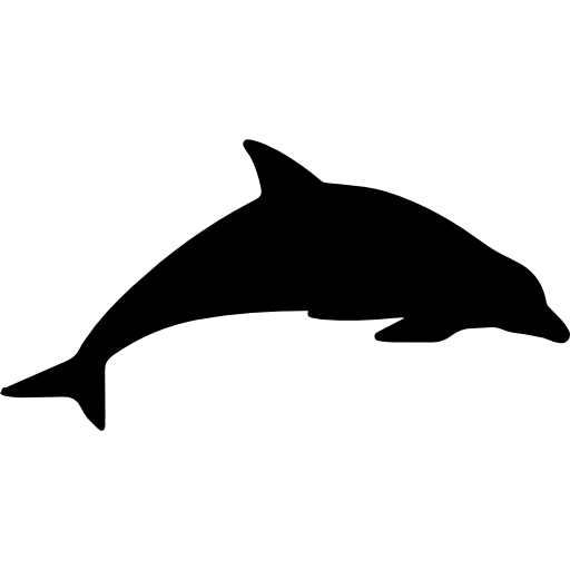 Дельфин млекопитающее животное силуэт  иконка