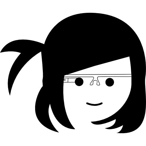 twarz dziewczyny z okularami google na oczach  ikona