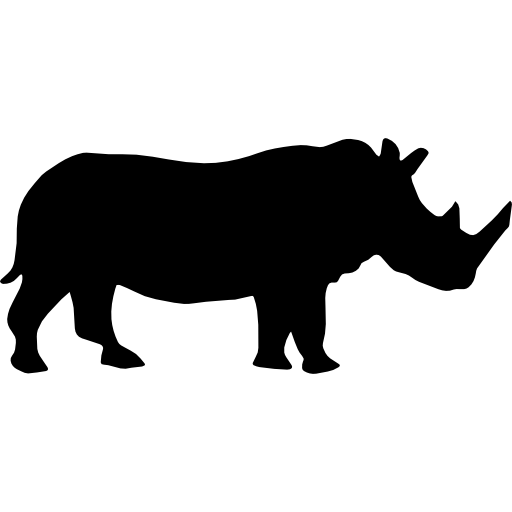 silueta de vista lateral de rinoceronte  icono