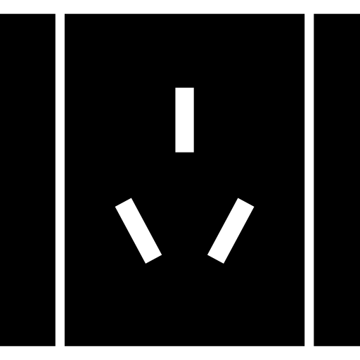 Electric socket of three straight holes  icon