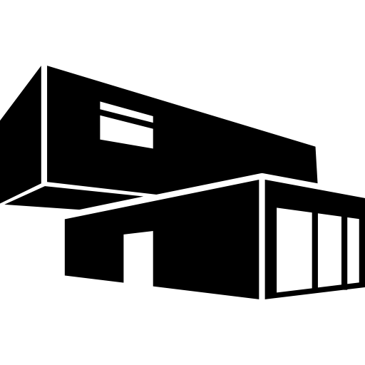Здание экономической архитектуры из штабелированных контейнеров  иконка