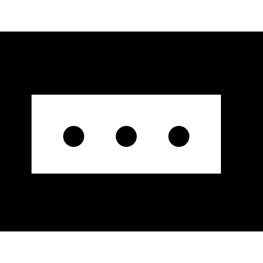 toma de pared de tres agujeros en forma rectangular  icono