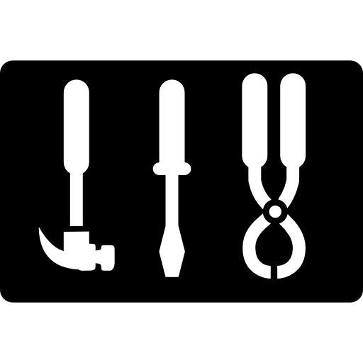 conjunto de caja de herramientas de fijación de garaje  icono