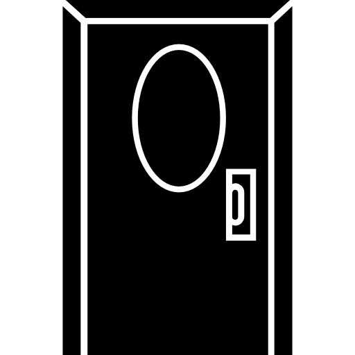 küchen- oder esszimmertür mit ovalem fenster  icon