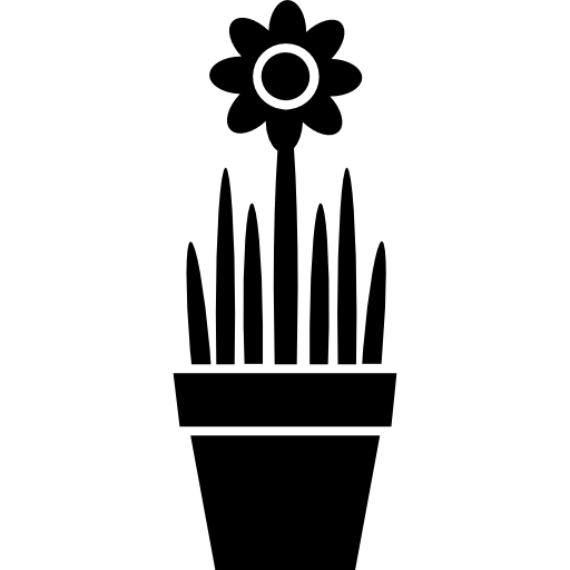 maceta con flor para decorar el salón  icono