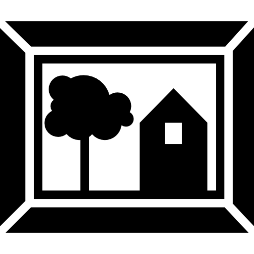 집의 거실 장식용 액자가있는 그림  icon