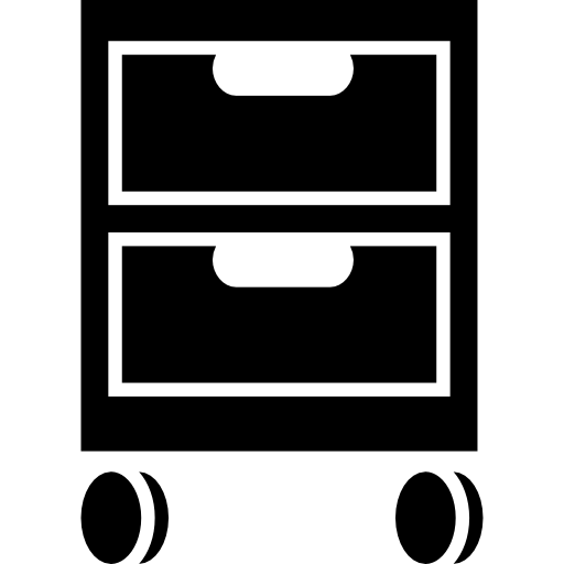 mobile da studio a due cassetti su ruote  icona