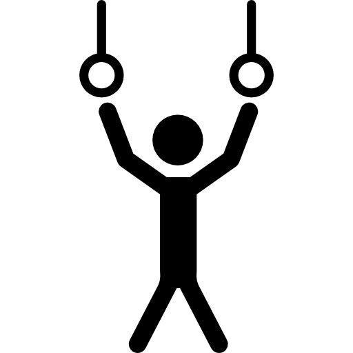 atleta par colgar de anillos para practicar gimnasia  icono