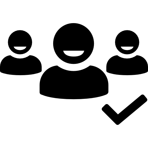 simbolo dell'interfaccia utenti raggruppati per la verifica del gruppo  icona