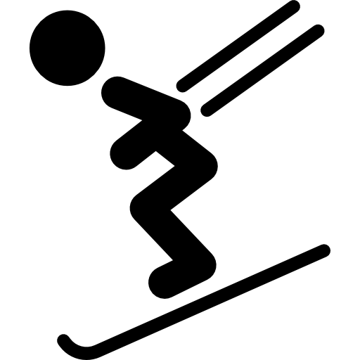sciatore che scende da una collina  icona