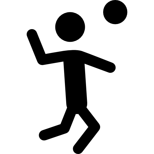 Volleyball player silhouette hitting ball  icon