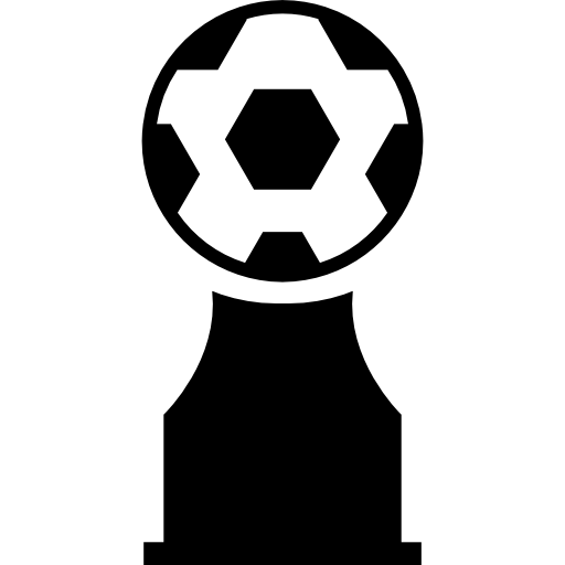trofeo de premio con balón de fútbol  icono