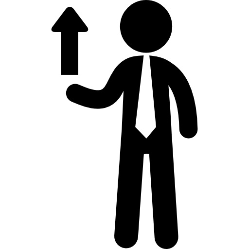 Businessman with up arrow  icon