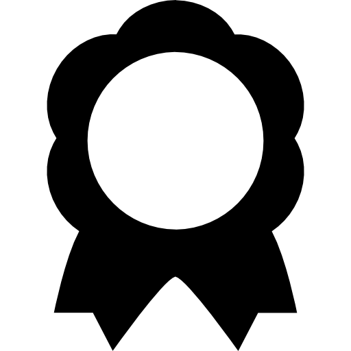 medalla de premio en forma de flor con colas de cinta  icono