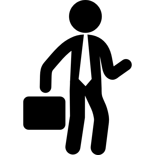 Бизнесмен с чемоданом  иконка