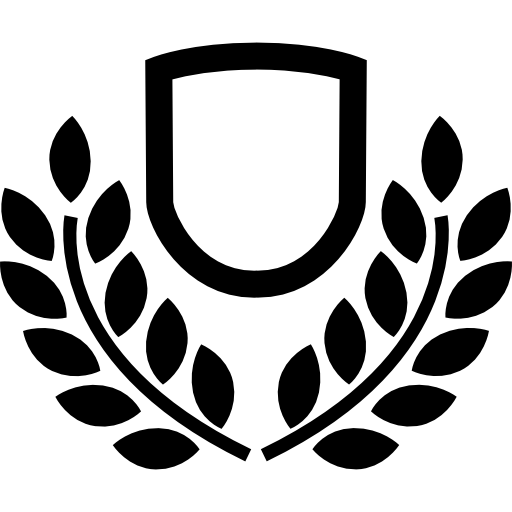 escudo con hojas  icono
