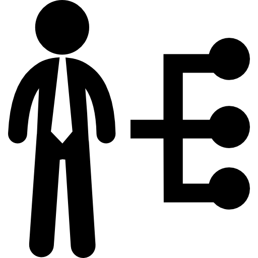 gráfico de empresario y conexiones  icono