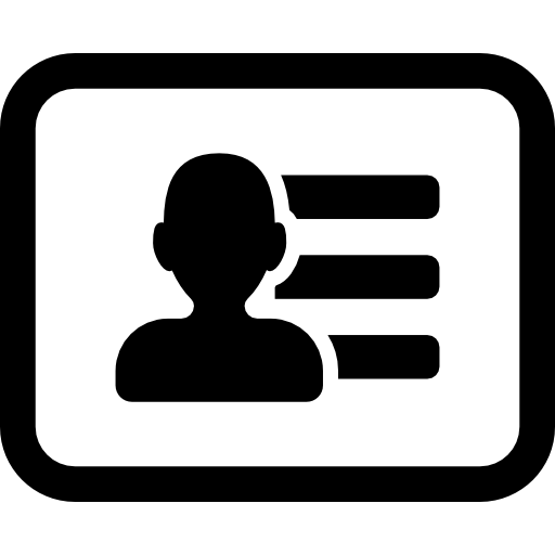 visitenkarte eines mannes mit kontaktinformationen  icon