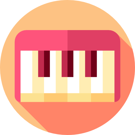 piano Flat Circular Flat icono
