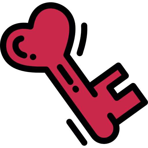 Key Detailed Rounded Lineal color icon