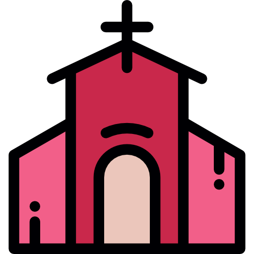 Church Detailed Rounded Lineal color icon