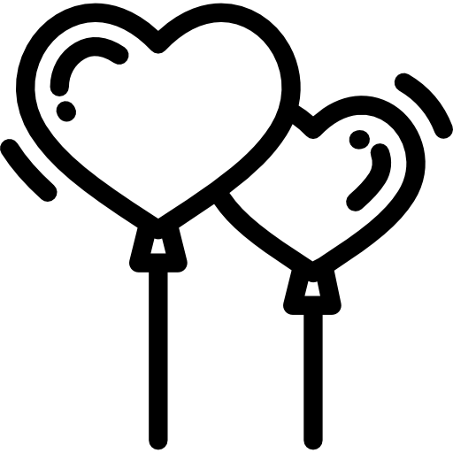 globo de corazón Detailed Rounded Lineal icono