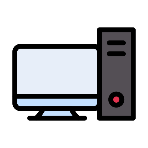 monitor de computadora Vector Stall Lineal Color icono