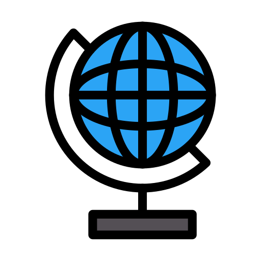 wereldbol Vector Stall Lineal Color icoon
