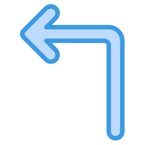 Turn left itim2101 Blue icon