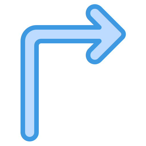 Turn right itim2101 Blue icon