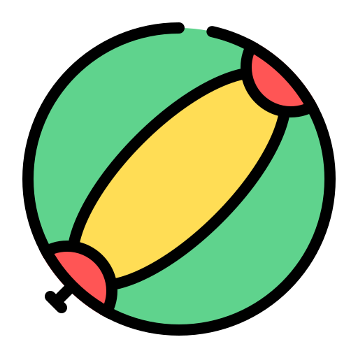 pelota de playa Generic Outline Color icono