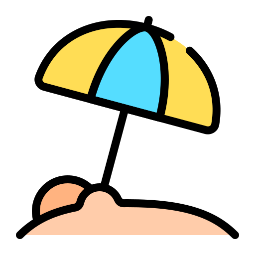 пляжный зонтик Generic Outline Color иконка