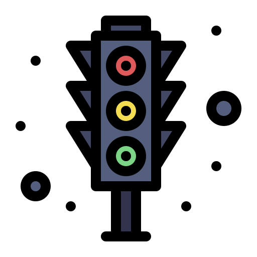 verkeerslichten Flatart Icons Lineal Color icoon
