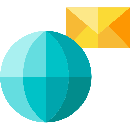 correo internacional Basic Straight Flat icono